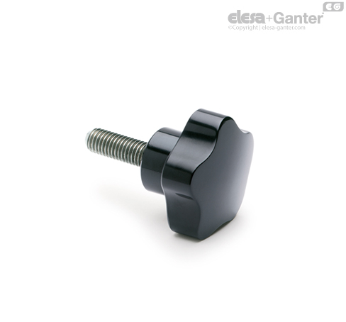 VC.192-SST-p Solid lobe knobs Stainless steel threaded stud